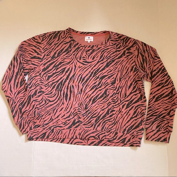 Sundry women’s long sleeve pink and black zebra crew neck - size S/M - Picture 5 of 9